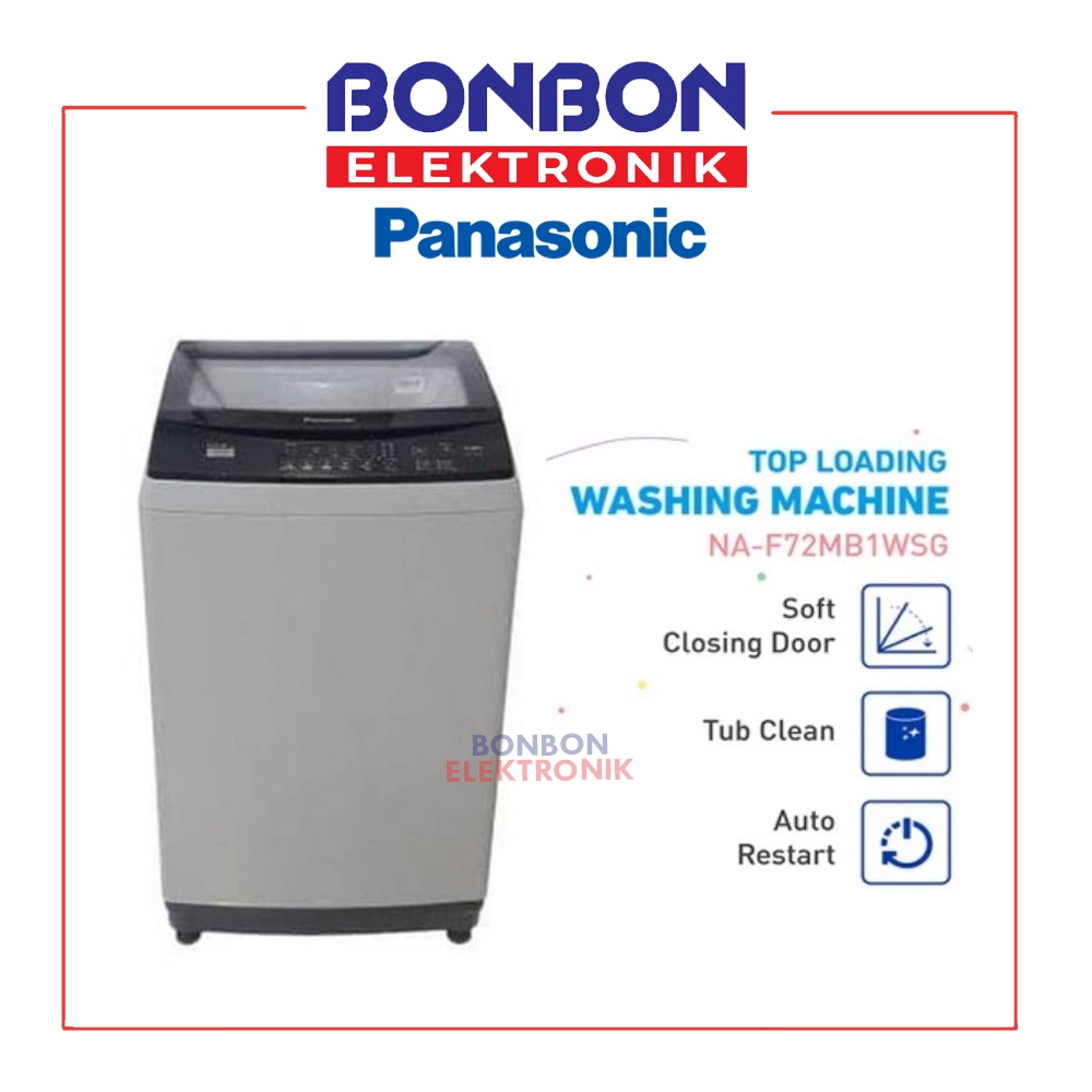 Panasonic Mesin Cuci 1 Tabung 7KG NA-F72MB1WSG / NA-F72MB1