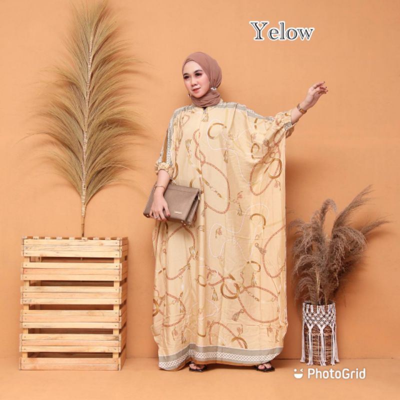 Kaftan Zemira Gamis Kaftan Wanita Rayon Diamond Premium Import  LD 140 Panjang 140 cm