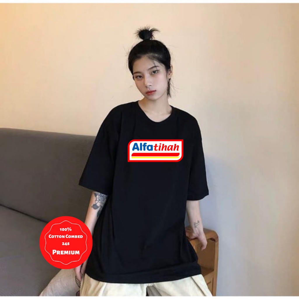 Kaos Oversize Katun Combed 24s Alfa Tihah Oblong Unisex Jumbo XXL