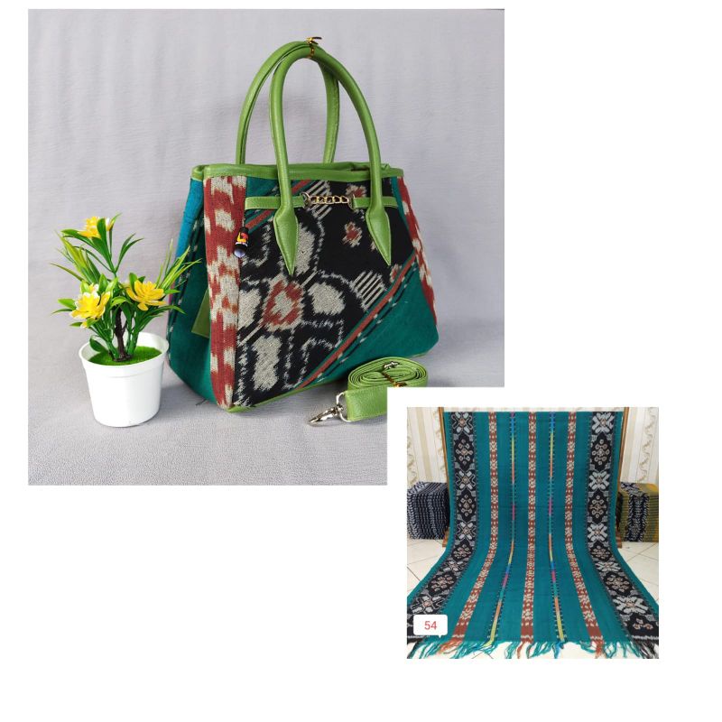 Set tas tenun dan kain tenun