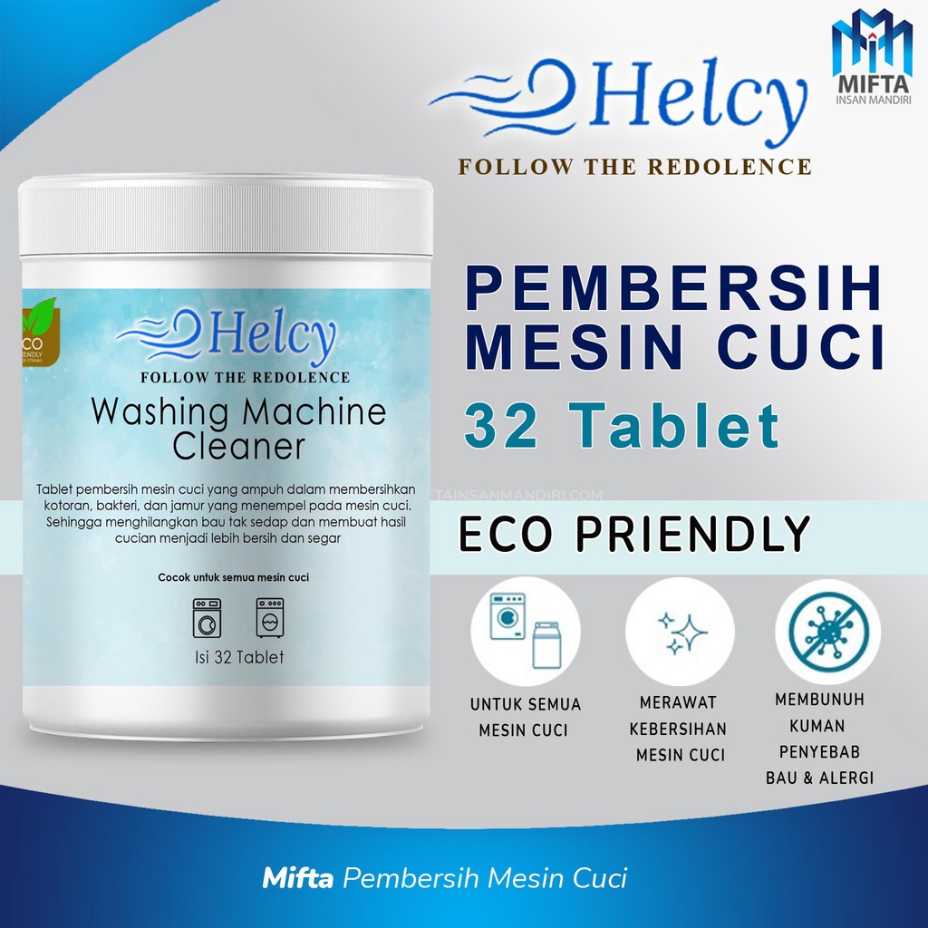 HELCY WASH MASCHINE CLEANER 32PCS / TABLET MESIN CUCI