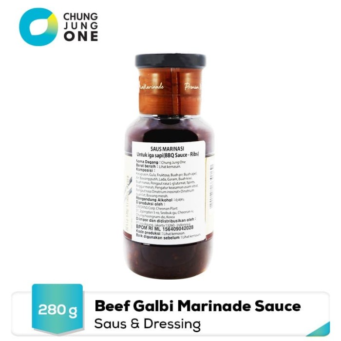 

SAUS-DRESSING- CHUNG JUNG ONE - BEEF GALBI MARINADE SAUCE 280 GR -SAUS-DRESSING.