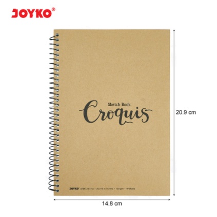 BUKU GAMBAR SKETSA JOYKO SKBK-706-1A5 KRAFT SKETCH BOOK  SKETCHBOOK UKURAN A5 POLOS ANAK TEBAL MURAH-2