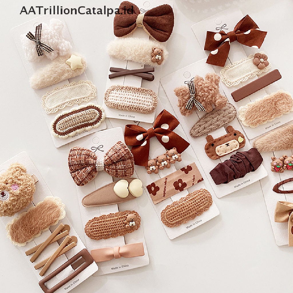 Aa Jepit Rambut Model Barrettes Bentuk Segitiga Warna Kopi Untuk Anak Perempuan