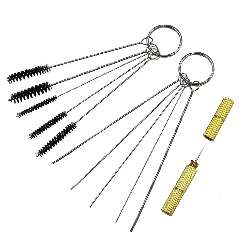 Set Sikat Pembersih Airbrush Nozzle Cleaning Needle Kit Set - S8 - Black