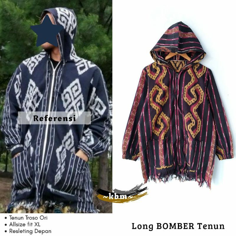 Hoodie Bomber Tenun Troso Asli Jepara