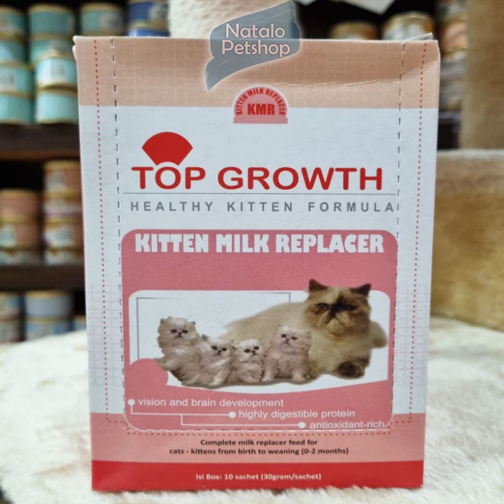 Top Growth Kitten Milk Susu Anak Kucing 1 BOX isi 10 bungkus x 30Gram