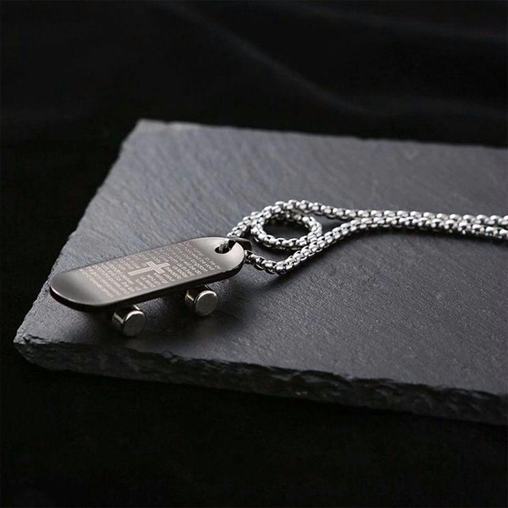 Kalung Bahan Stainless Steel Alloy Gaya Rock Untuk Pria