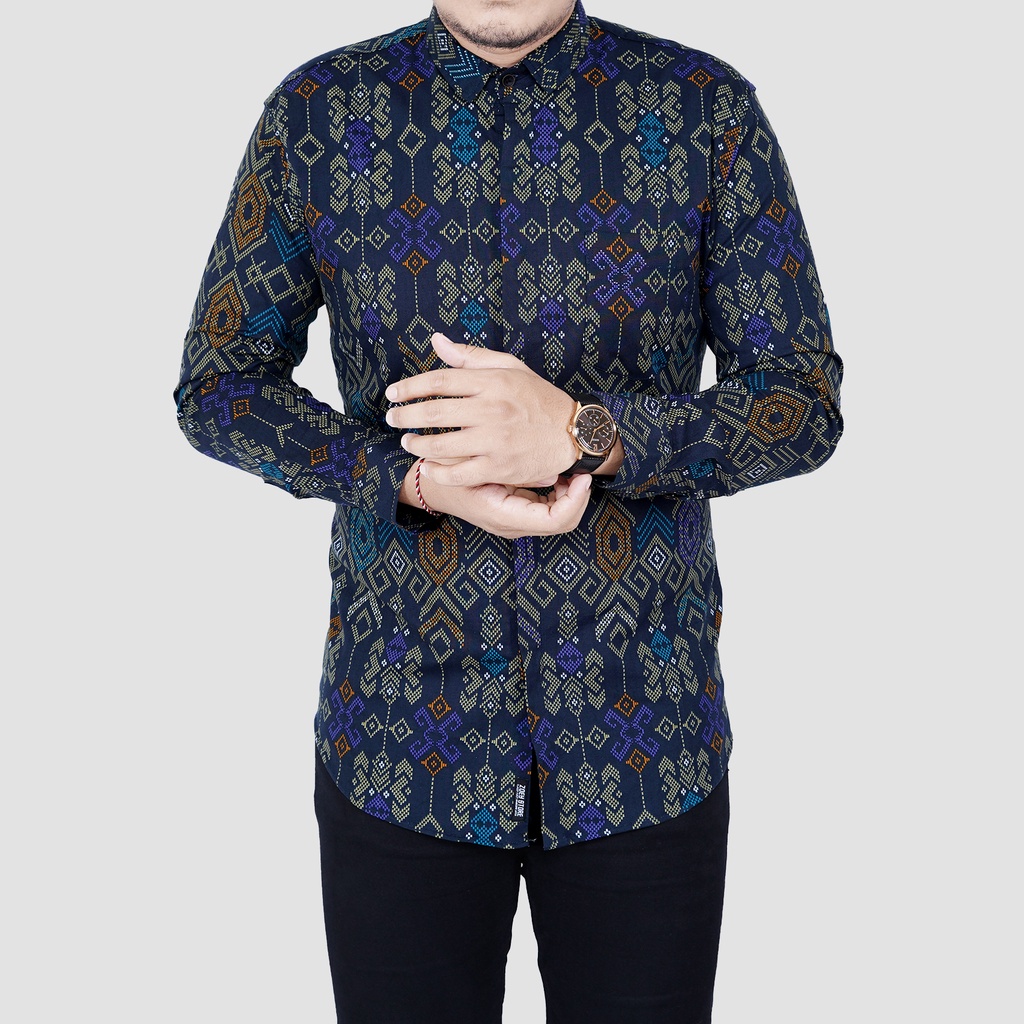 Batik Pria Lengan Panjang Terbaru 2021 / Batik Pria Slimfit Spesial Songket  2021