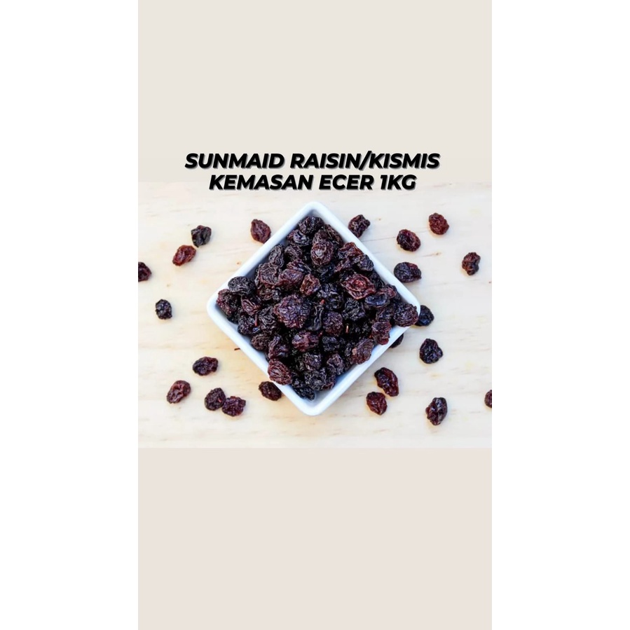 

SUNMAID RAISIN/KISMIS DARK 1KG, CAMPURAN MAKANAN/MINUMAN/ICE CREAM