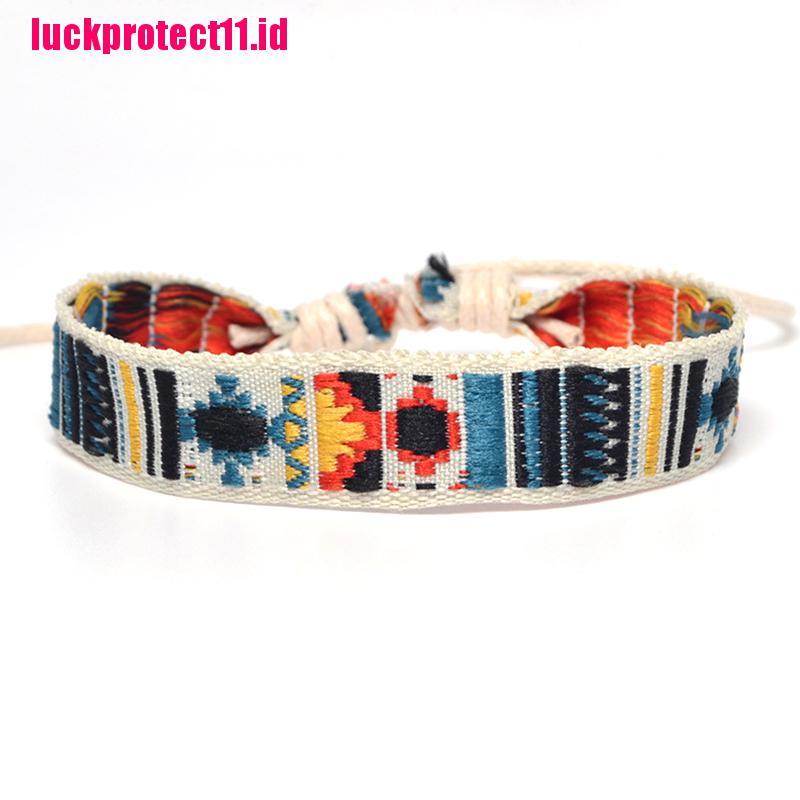 (LUCK) Gelang Tangan Tali Kepang Handmade Gaya Bohemia Etnik Untuk Wanita