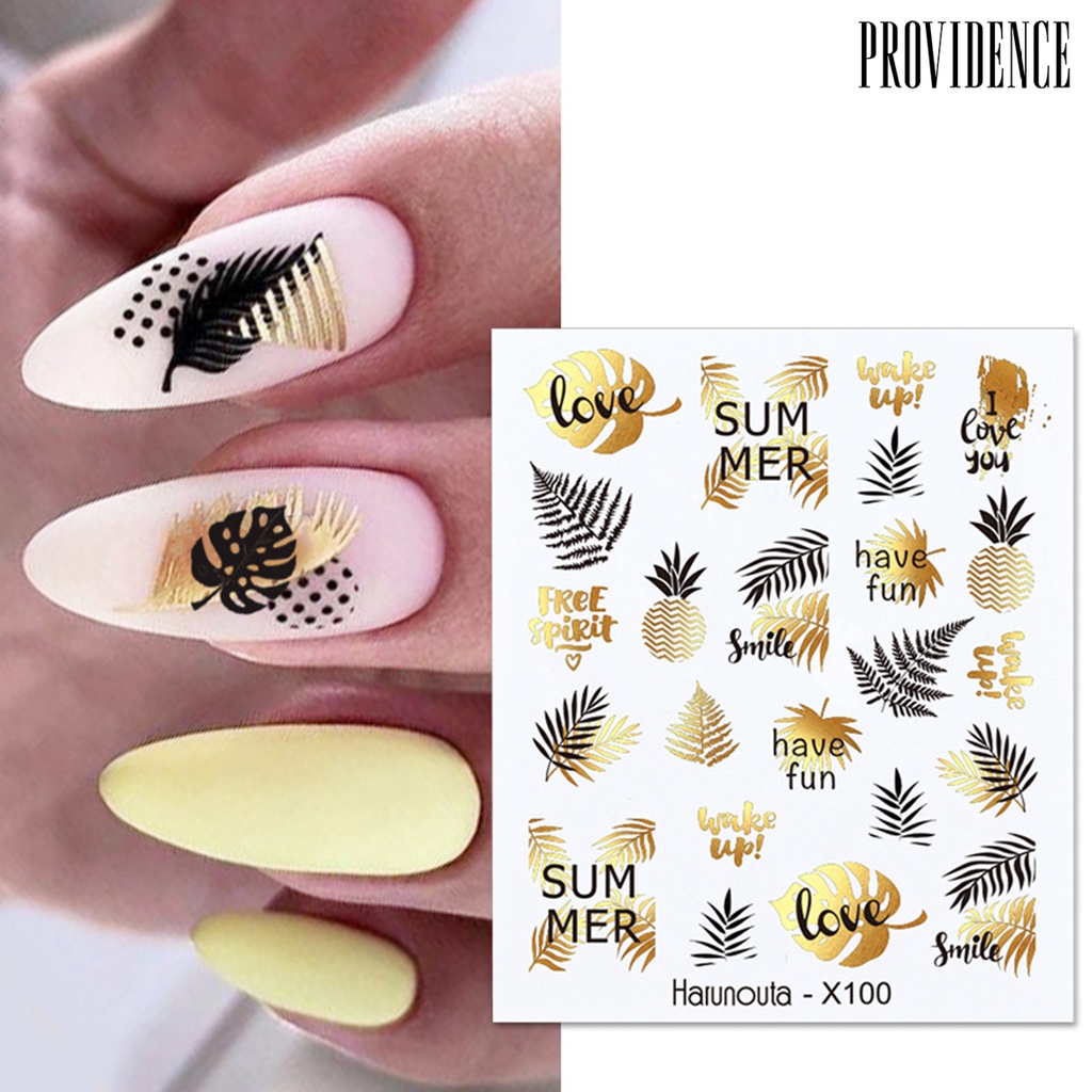 Providence Stiker Decal Kuku 3d Motif Daun / Bunga / Hati Untuk Nail Art / Manicure / Anak Perempuan