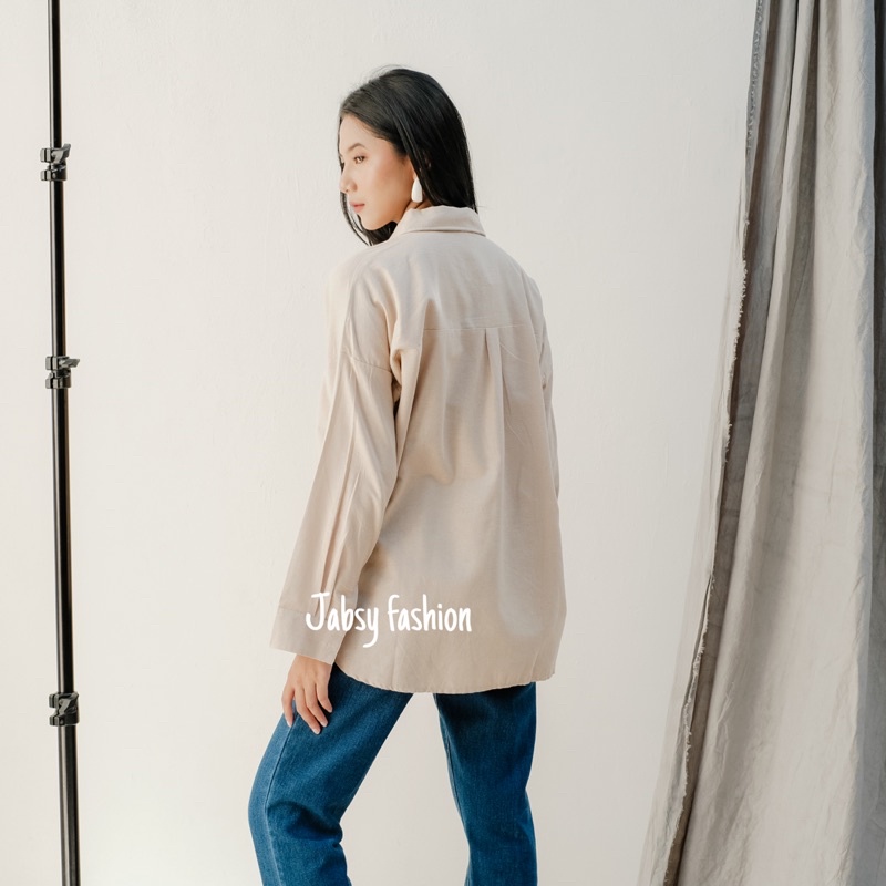 Kemeja Oversize Linen Wanita - Alea Shirt-1