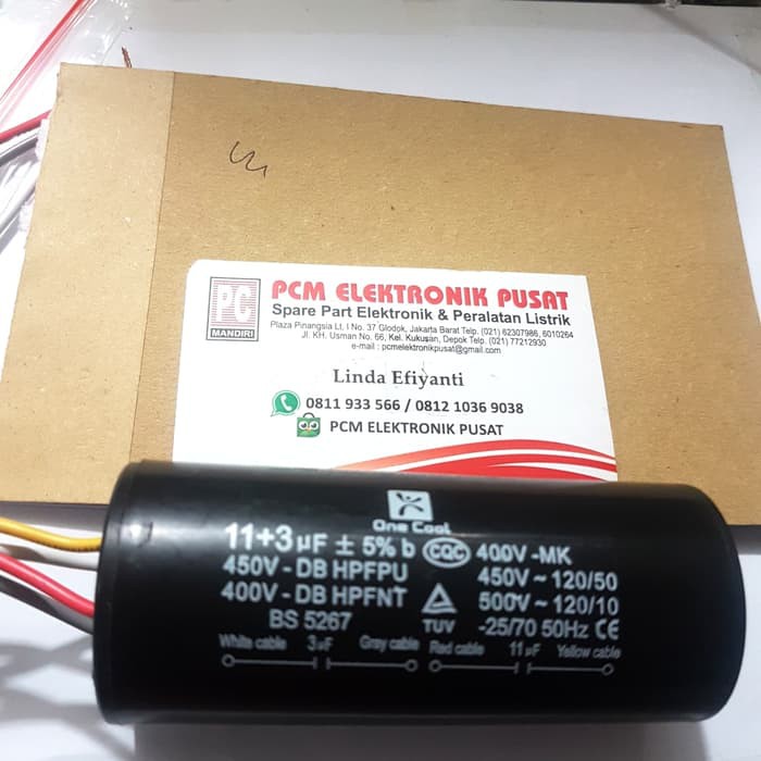 New kapasitor mesin cuci 11+3uf 450v