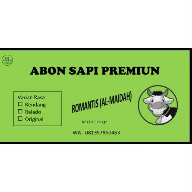 

Abon sapi premium 100% daging sapi asli