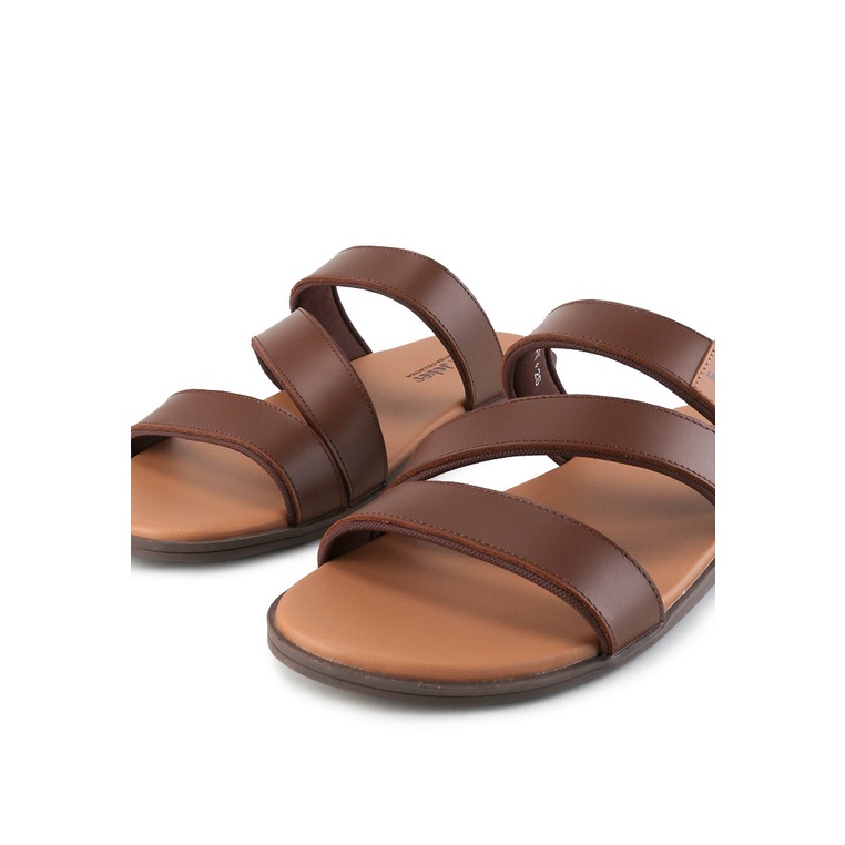 SANDAL CASUAL JIM JOKER PRIA ORIGINAL SLIDE KULIT BRANDED COKLAT JJ33