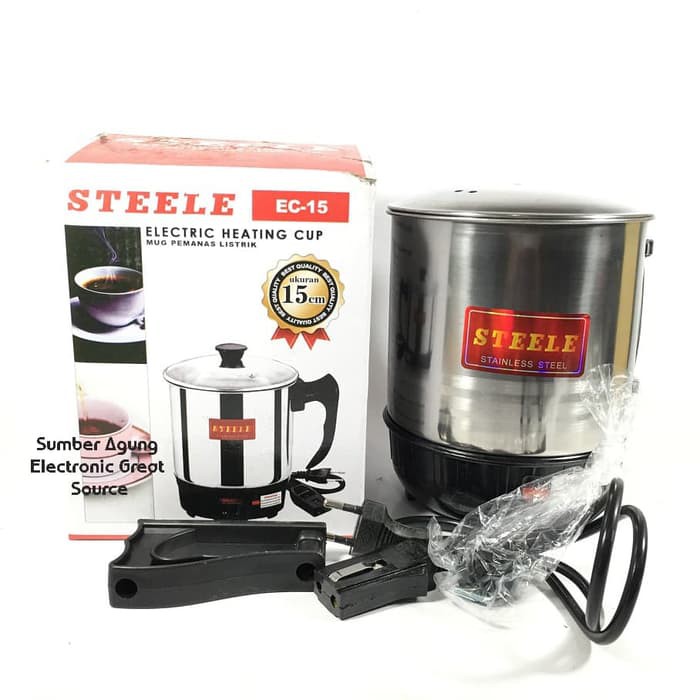 Panci Elektrik Mug Listrik Lebar 15cm Merk Steele EC15 Heaating Cup