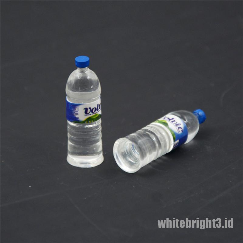 (white3) 2pcs Miniatur Botol Air Minum Skala 1: 12 Untuk Aksesoris Rumah Boneka