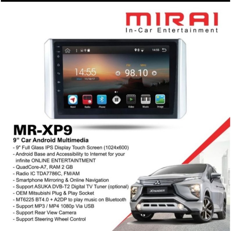 head unit android Mirai XP 9 by asuka - Mirai xpander 9 inch