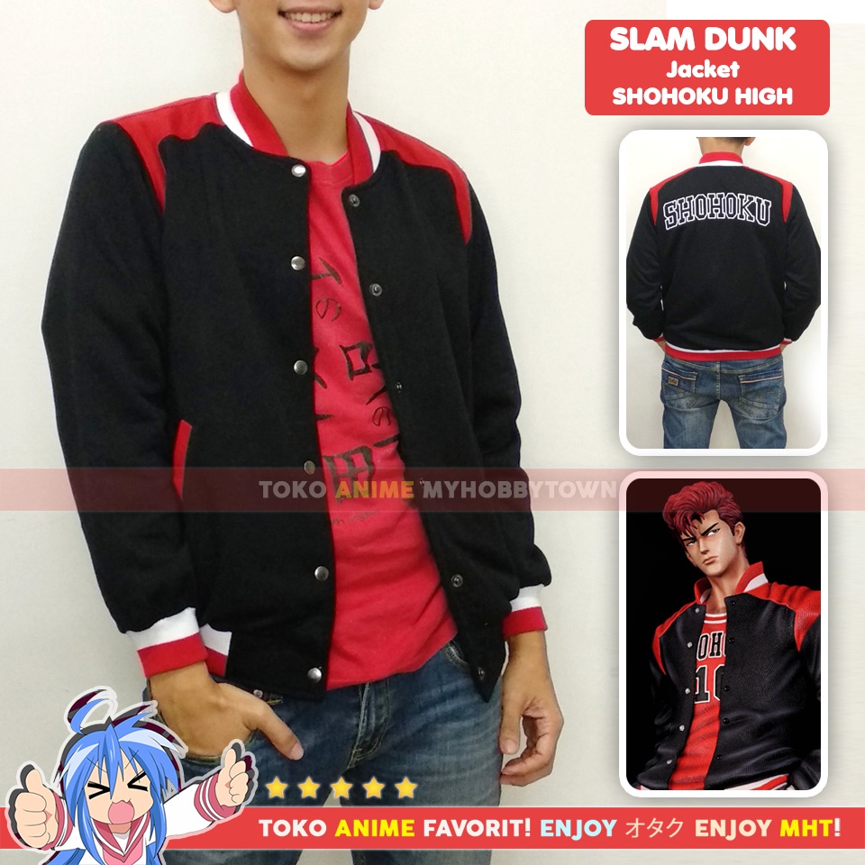 Jaket Hoodie Anime Slam Dunk Shohoku Sakuragi Hanamichi Rukawa Kaede Hisashi Mitsui Gori Cosplay Fashion