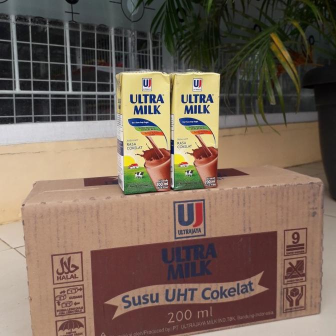 

(BISA COD) susu Ultra Milk rasa coklat ukuran 200 mili isi 24 pcs PRODUK TERBATAS Kode 552