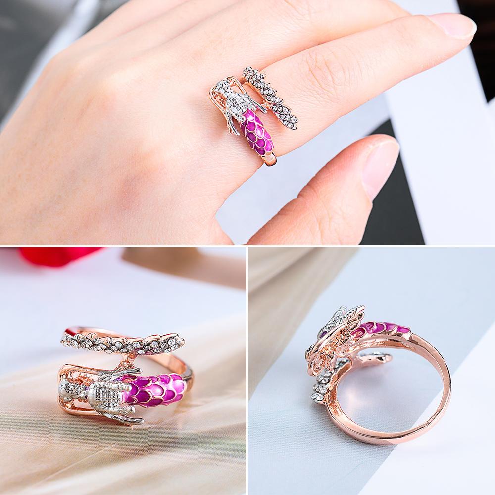 Lily Naga Cincin Perhiasan Hewan Pertunangan Pernikahan Boho Zircon