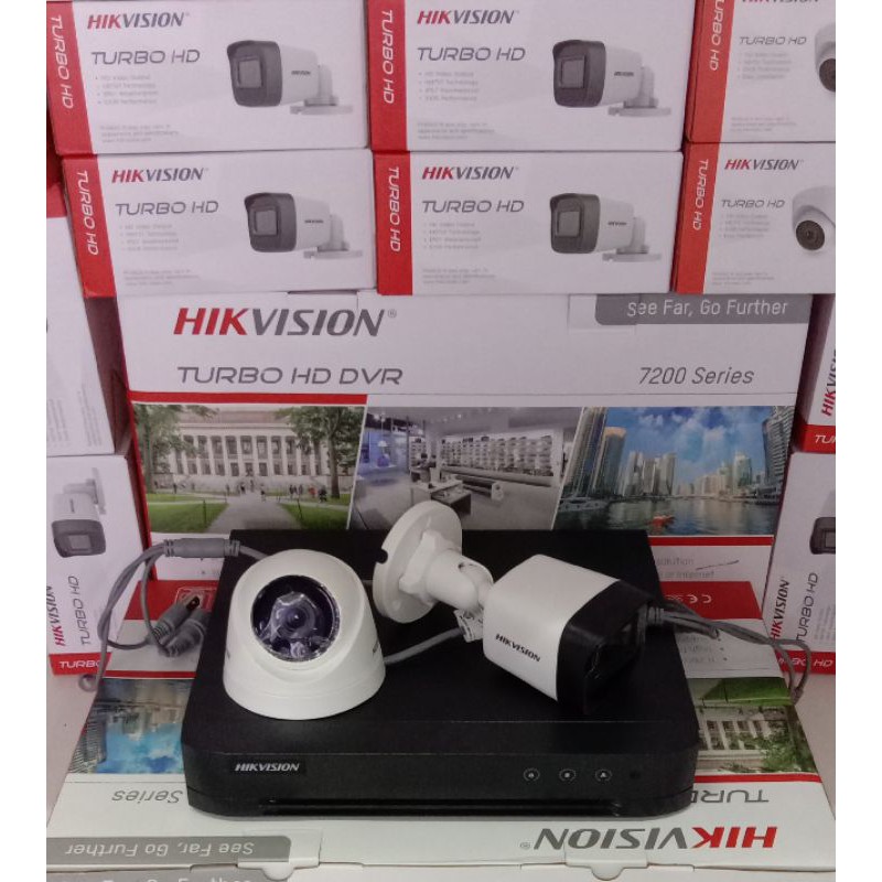 PAKET CCTV HIKVISION 5MP MURNI 4 CHANNEL + 2 KAMERA