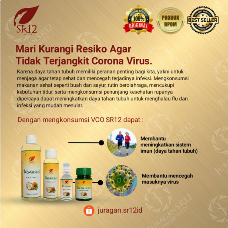 IMUN BOOSTER TERLARIS !! VCO MINYAK KELAPA MURNI SR12 / VICO VIRGIN COCONUT OIL 60ml