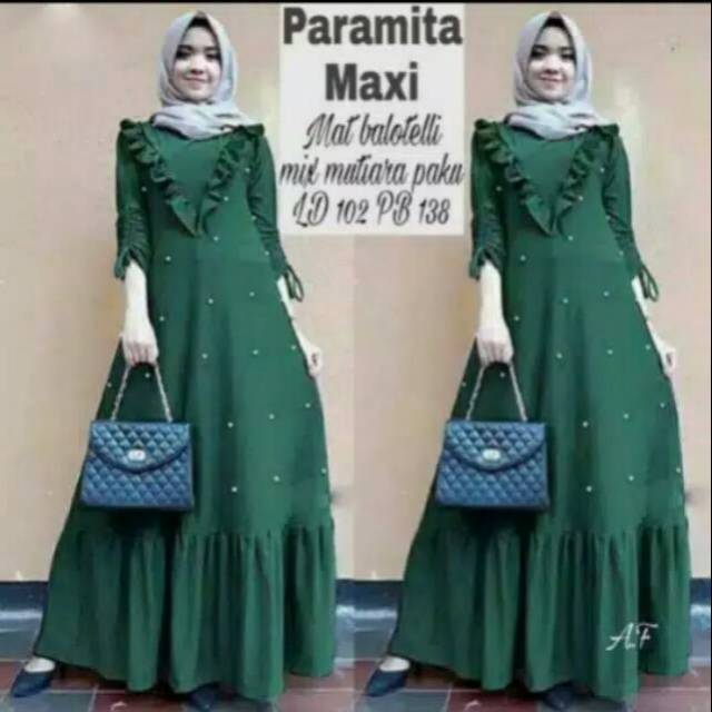 Paramita Maxi | Gamis syari | Baju Gamis | Pakaian Wanita | Baju Muslim | Pakaian Muslim