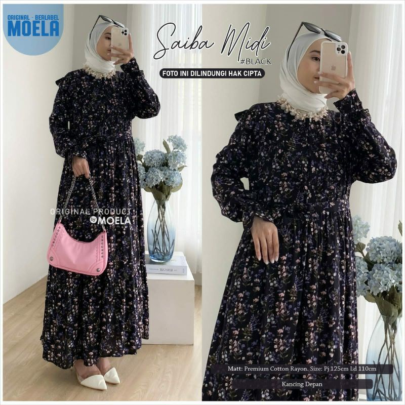 SAIBA MIDI DRESS / DRESS MIDI PREMIUM KATUN RAYON MOTIF