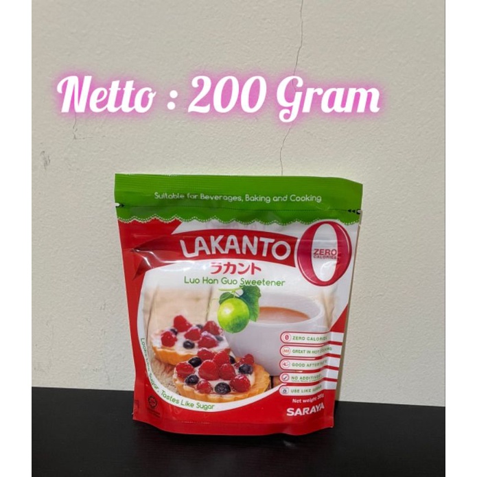 LAKANTO Luo Han Guo 200 Gram Sweetener Gula Keto Monk Fruit