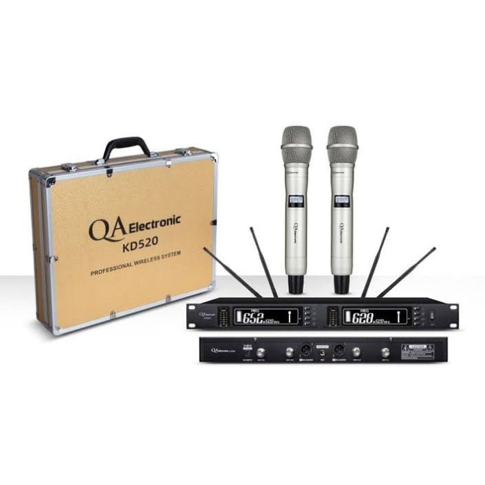 Mic Wireless QA Elektronic KD 520 KD520 Original Double Dual Handle