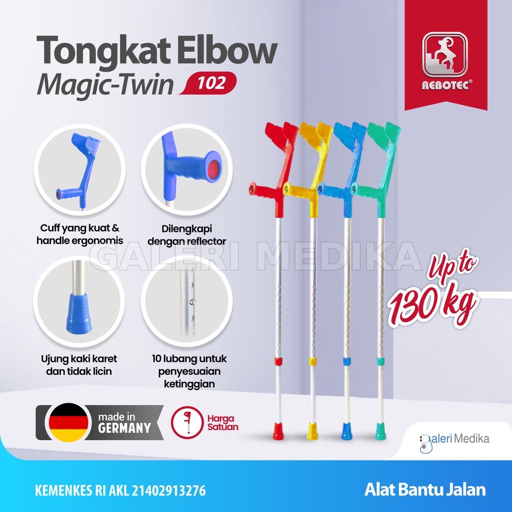 Tongkat Jalan / Tongkat Elbow / Tongkat Siku Rebotec Magic-Twin 102 - Tongkat Bantu Jalan