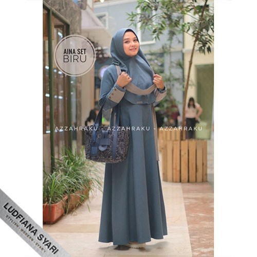 Aina Set Gamis Syari Original By Azzahraku