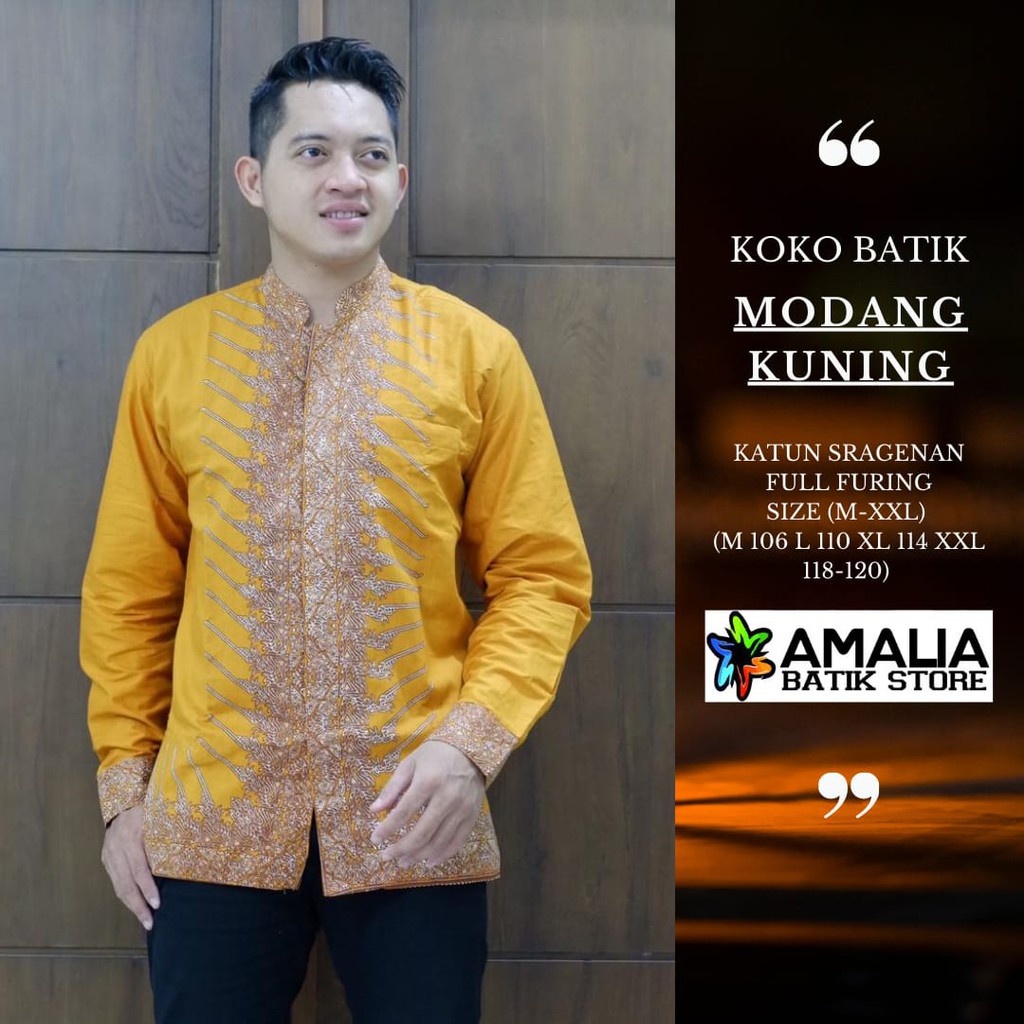 KOKO BATIK MODANG KUNING BATIKSOLOAMANAH BATIKSOLOAMANAH KEMEJA BATIK SOLO PRIA LENGAN PANJANG PENDEK LAPIS FURING ATASAN PREMIUM MODERN KATUN HALUS SEDJIWO PRASTOWO MAHKOTA OPO UNGU KAMANDANU BLUE MAHKOTA PENDEK ARIESWARA SUKET SEGORO PEKSI SELING ANJANI