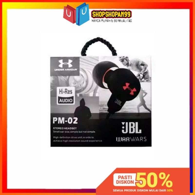 Headset Earphone JBL PM-02 Stereo -Handsfree Hf JBL PM-02 Stereo Bass - S99