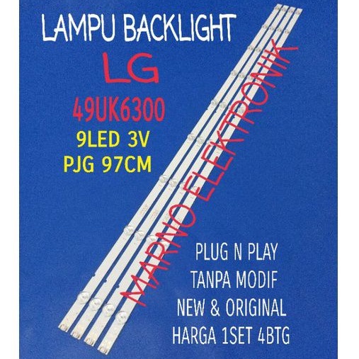 LAMPU BL LED BACKLIGHT TV LG 49INCH 49UK6300 BL LG 49IN 49UK6300 9K 3V