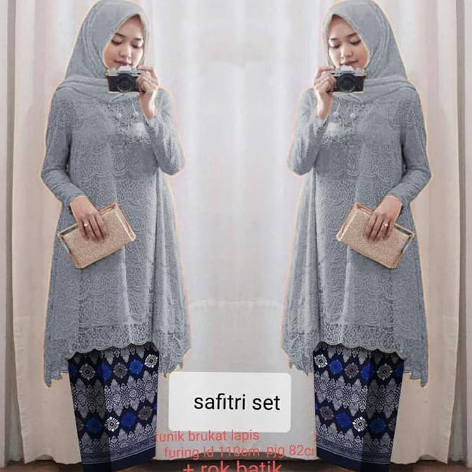 Murah Abis Safitri Set Grey Hijab 0109 Say Baju Gamis Wanita Terbaru Terbaru