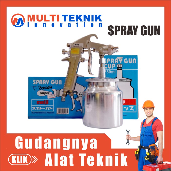 Semprotan Cat Kompresor Spray Gun Tabung Bawah Cat Meiji F75 MT469