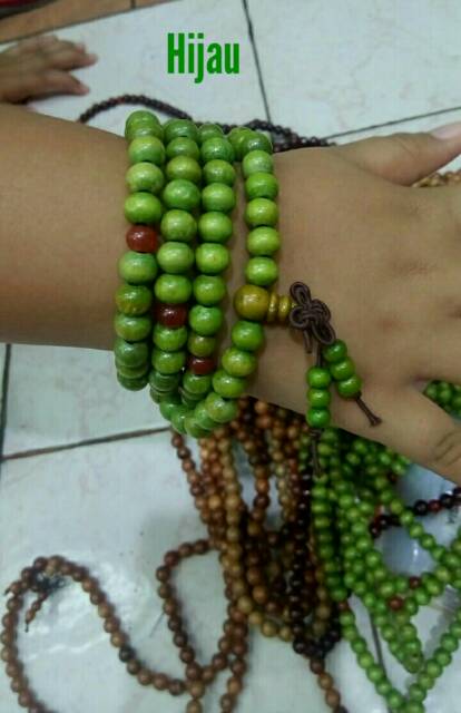 Promo Tasbih Gelang Buddha 108 Kayu Aneka Warna