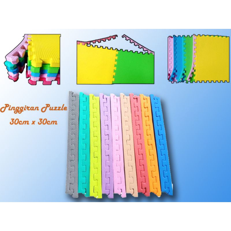 pinggiran penutup matras puzzle karpet polos