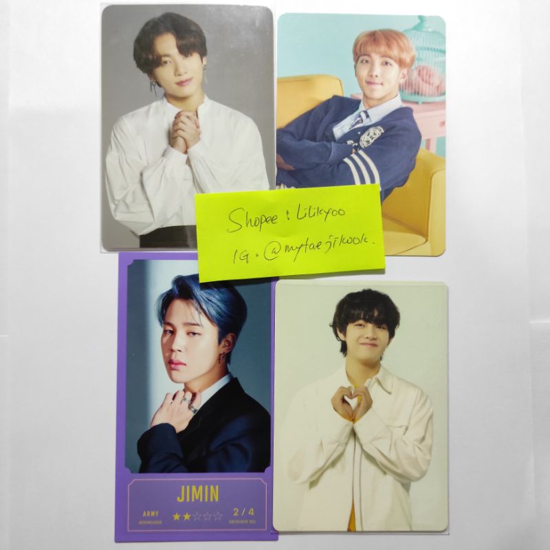 bundle bts mini photocard mpc magic shop love yourself bbc message bunga japan ly jungkook taehyung