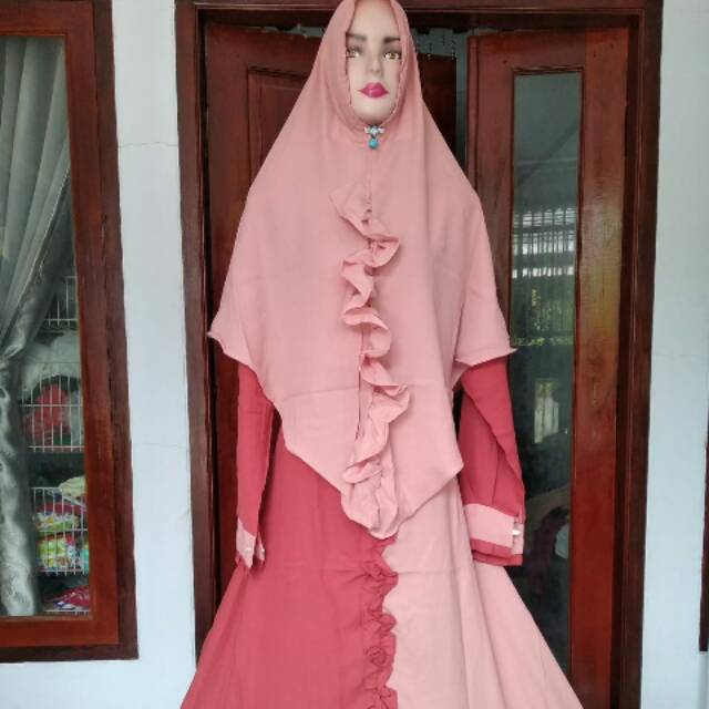 MOSCREPE SYAR'I / GAMIS SET HIJAB / GAMIS CANTIK / GAMIS MOSCREP