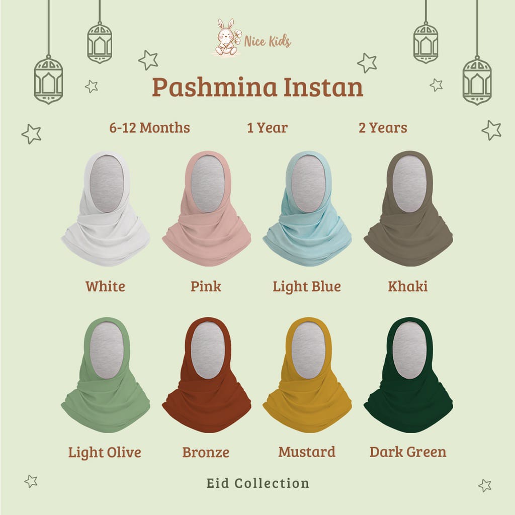 Nicekids - Pashmina Instan / Hijab Anak Perempuan ( 6 Bulan - 2 Tahun )