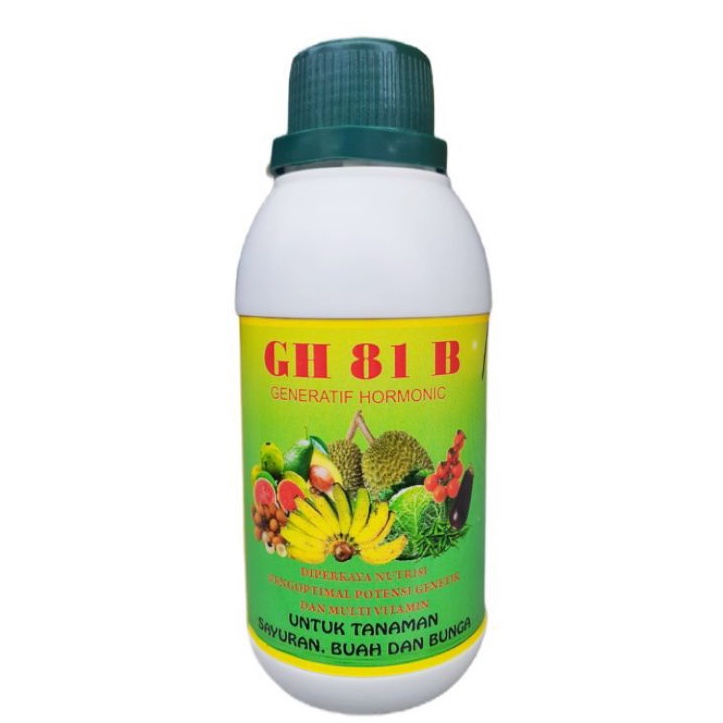 PUPUK HORMONIK GH81B + Vit. B1, B2, B6,B12 dan Vit C.TANAMAN BUAH,SAYURAN,LOMBOK, UMBI, SAWIT 250 ML