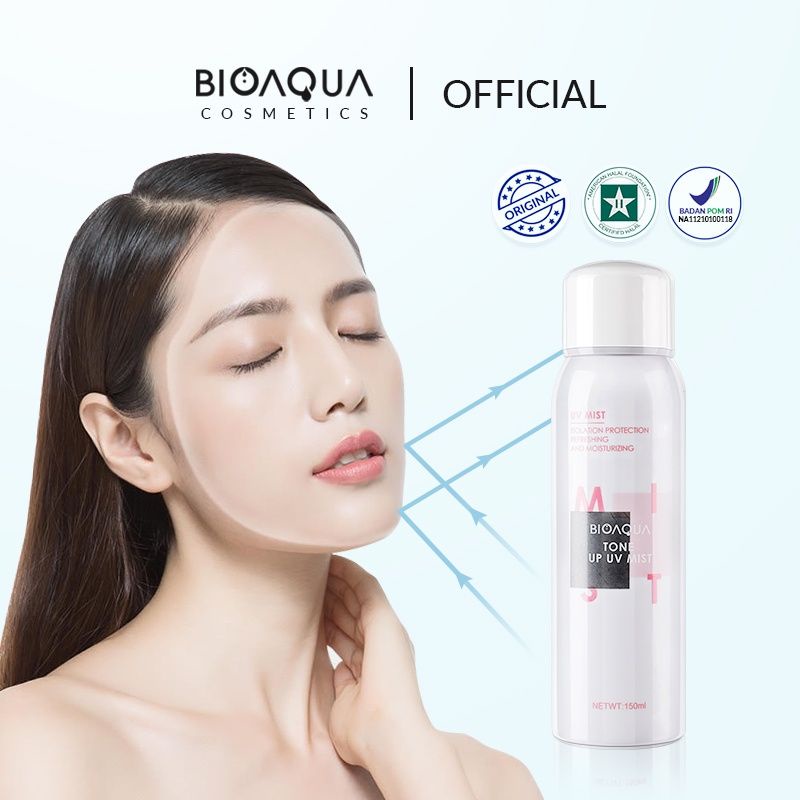 BIOAQUA TONE UP UV MIST BARU 150ML BIOAQUA UV MIST SUNSCREEN ANTI MATAHARI