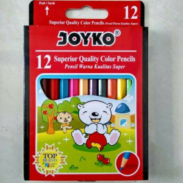 

Pensil Warna 12 Warna CP-S12 Joyko Color Pencil Pendek Superior Quality