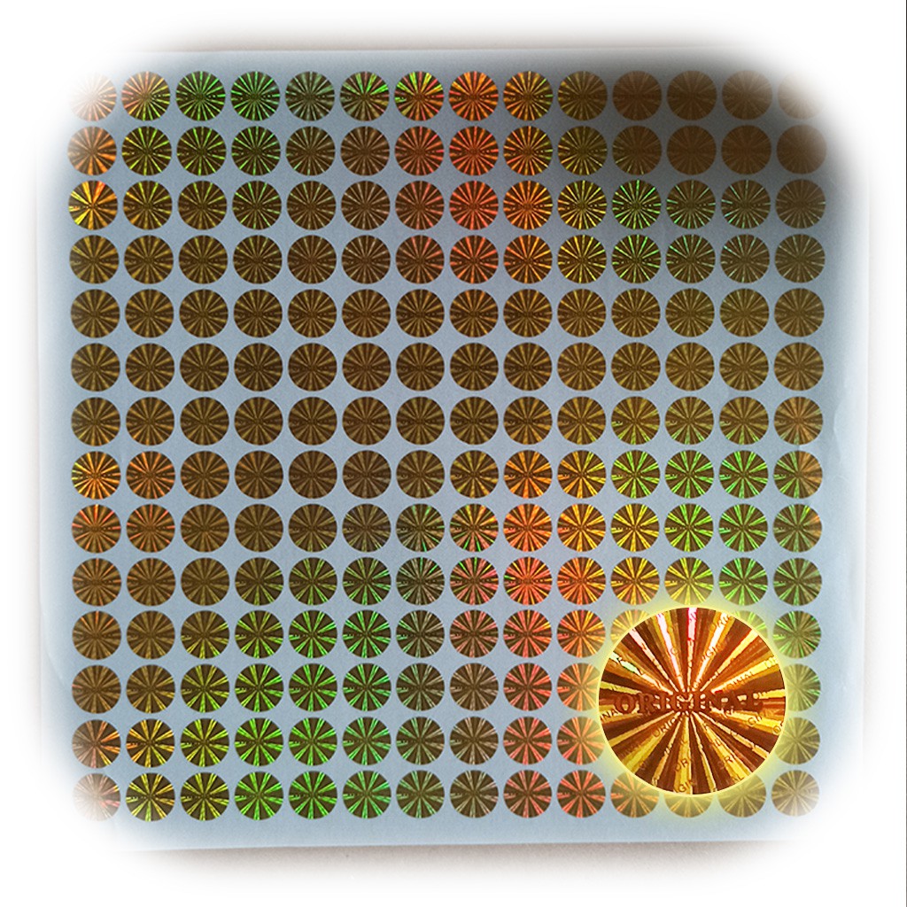 

Stiker Hologram Original GOLD 1x1 cm