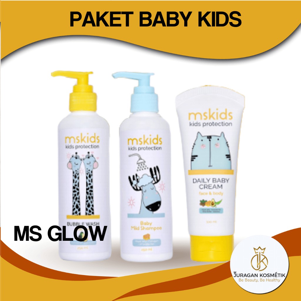 MS GLOW KIDS MS KIDS SUNBLOK ANAK CREAM PELEMBAB DAILY KIDS BAYI MSGLOW PAKET PERAWATAN KULIT RAMBUT