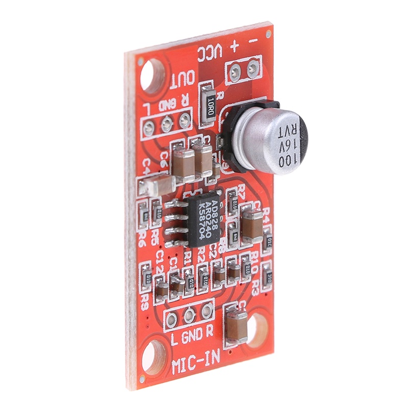 {LUCKID}AD828 stereo dynamic microphone preamplifier board mic preamp DC 3.7V-15V 12V